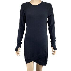Athleta Dress Size XS Xsmall Criss Cross Sweatshirt Black Long-Sleeve Modal Tuni